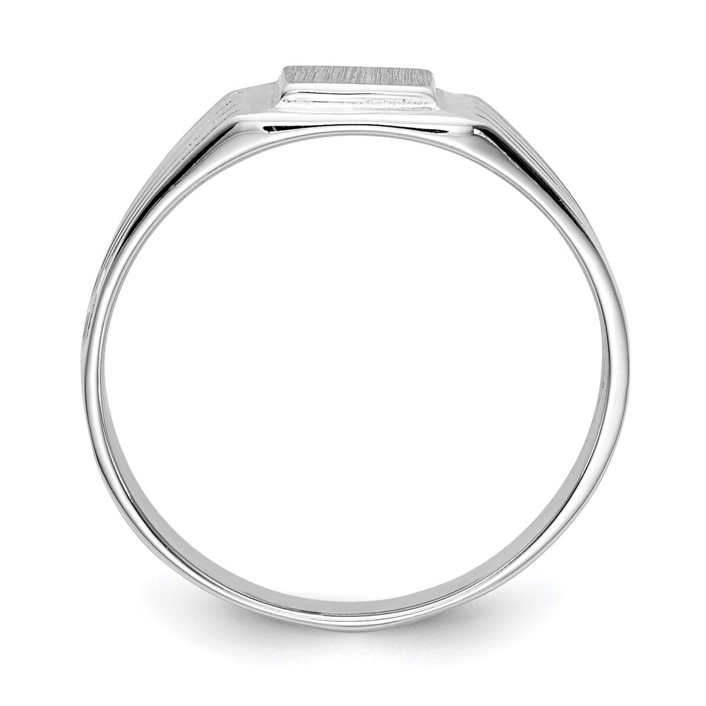14k White Gold 5.25x5.0mm Open Back Childs Square Signet Ring