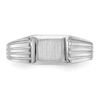 14k White Gold 5.25x5.0mm Open Back Childs Square Signet Ring