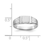 14k White Gold 5.25x5.0mm Open Back Childs Square Signet Ring