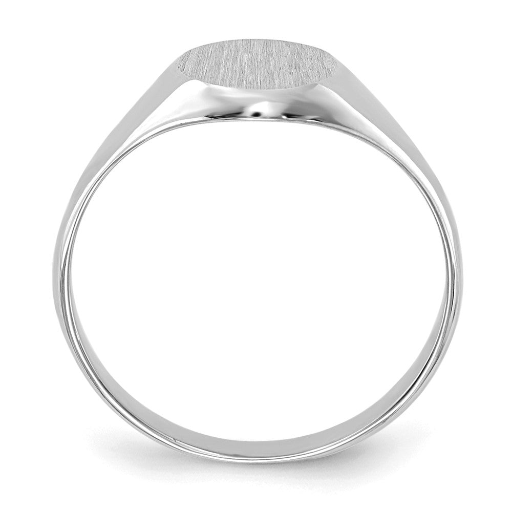 14k White Gold 8.0x8.0mm Closed Back Childs Round Signet Ring