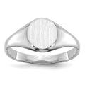 14k White Gold 8.0x8.0mm Closed Back Childs Round Signet Ring