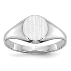 14k White Gold 8.0x8.0mm Closed Back Childs Round Signet Ring