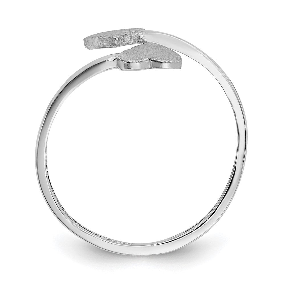14k White Gold Double Heart Toe Ring
