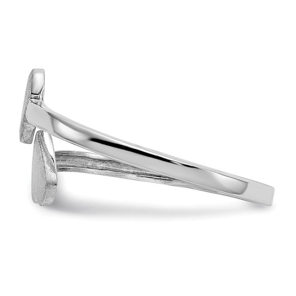 14k White Gold Double Heart Toe Ring