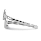 14k White Gold Double Heart Toe Ring