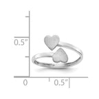 14k White Gold Double Heart Toe Ring