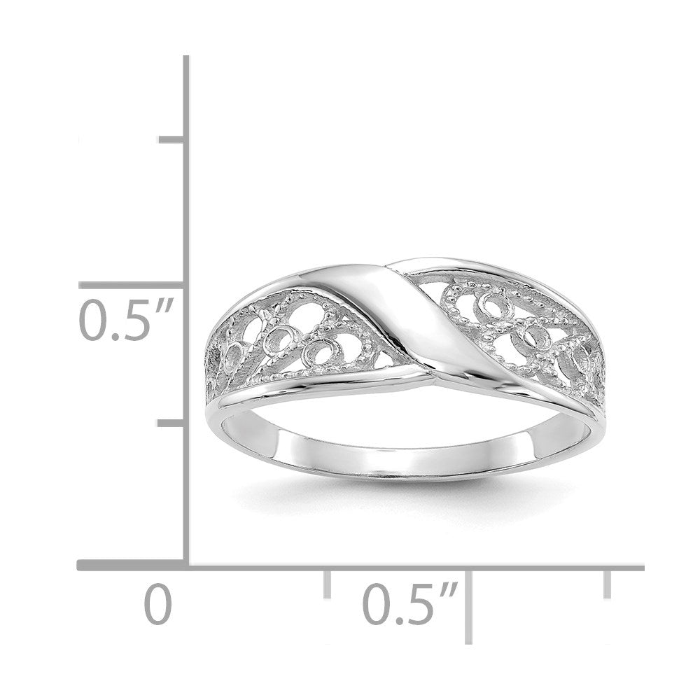 14k White Gold Polished Filigree Ring