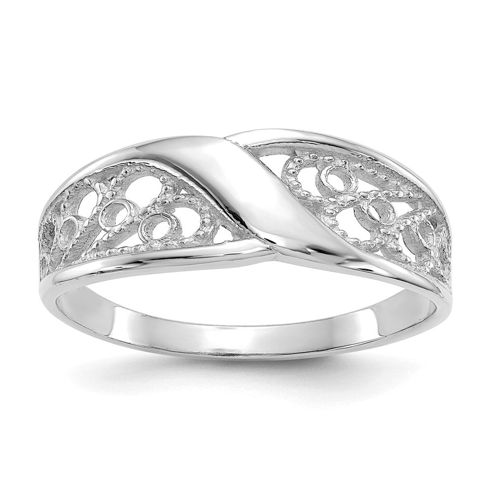 14k White Gold Polished Filigree Ring