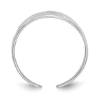 14k White Gold Diamond-cut Fancy Toe Ring