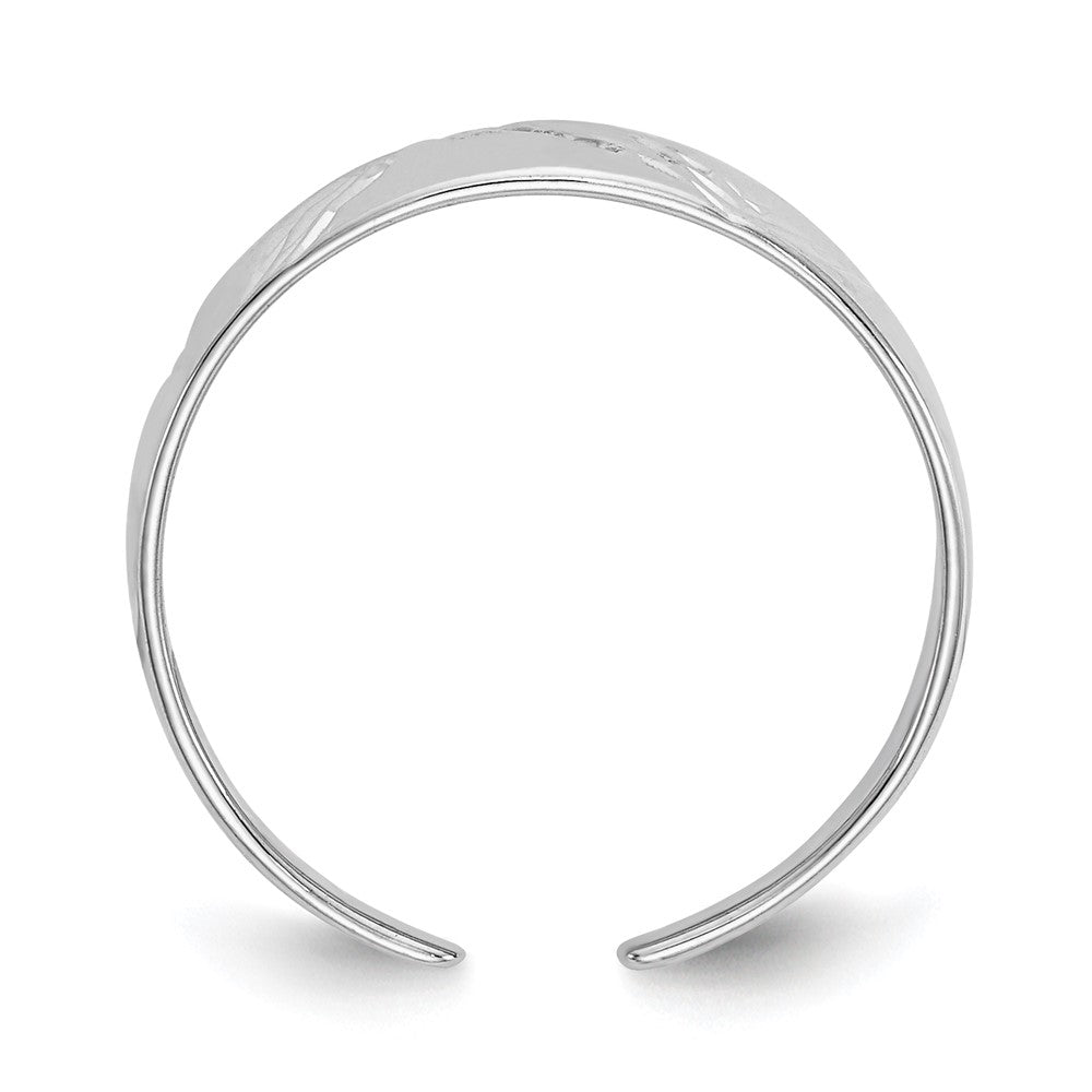 14k White Gold Diamond-cut Fancy Toe Ring