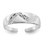 14k White Gold Diamond-cut Fancy Toe Ring