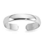 14k White Gold High Polished 2.5mm Band Toe Ring