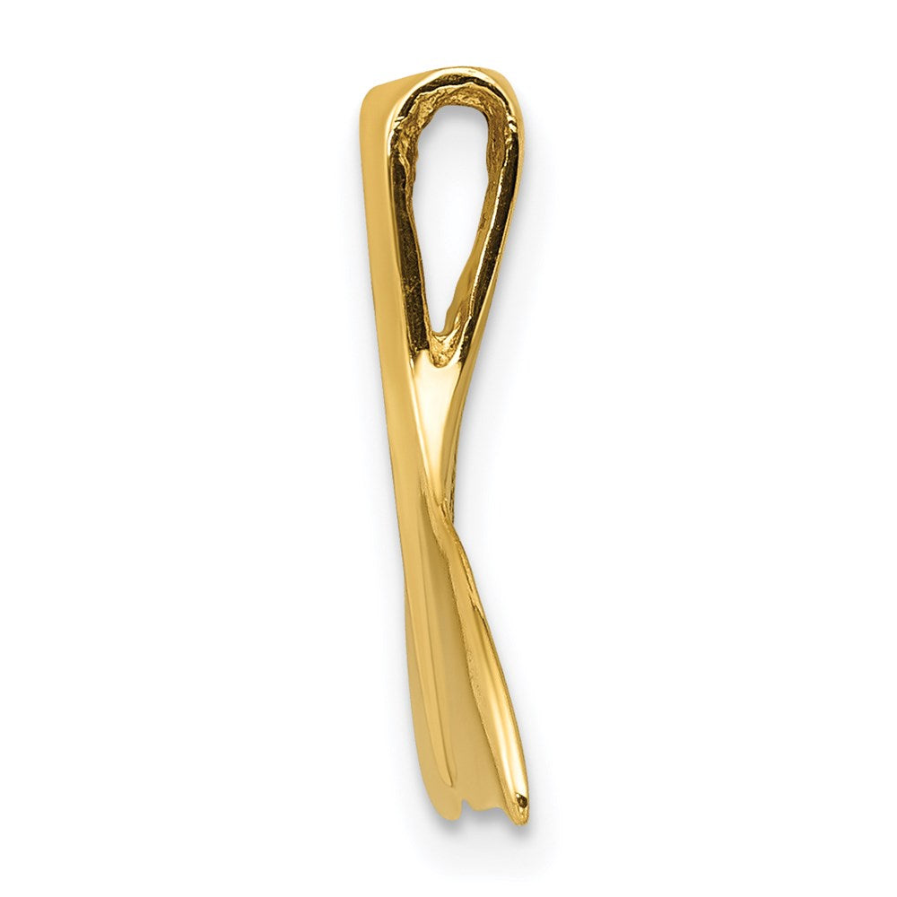 14k 3-D Polished Whale Tail Chain Slide