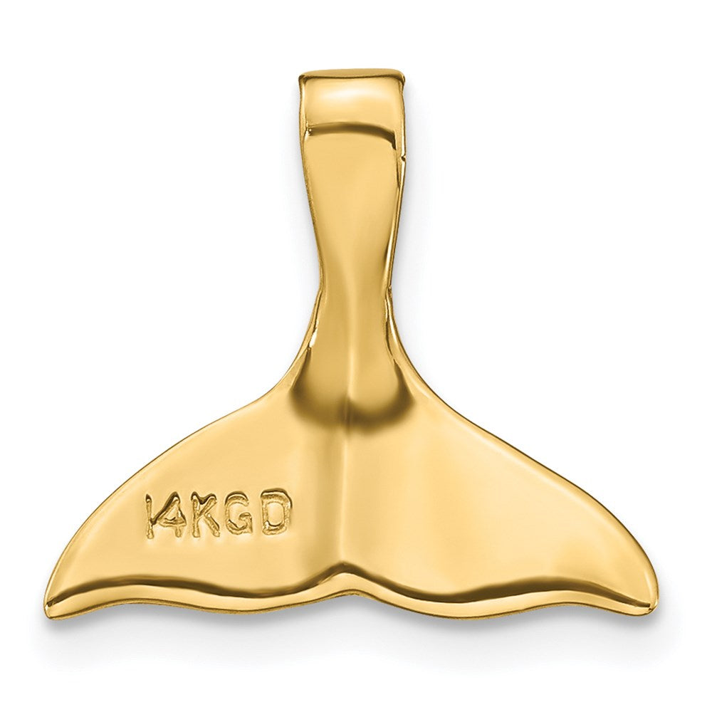 14k 3-D Polished Whale Tail Chain Slide