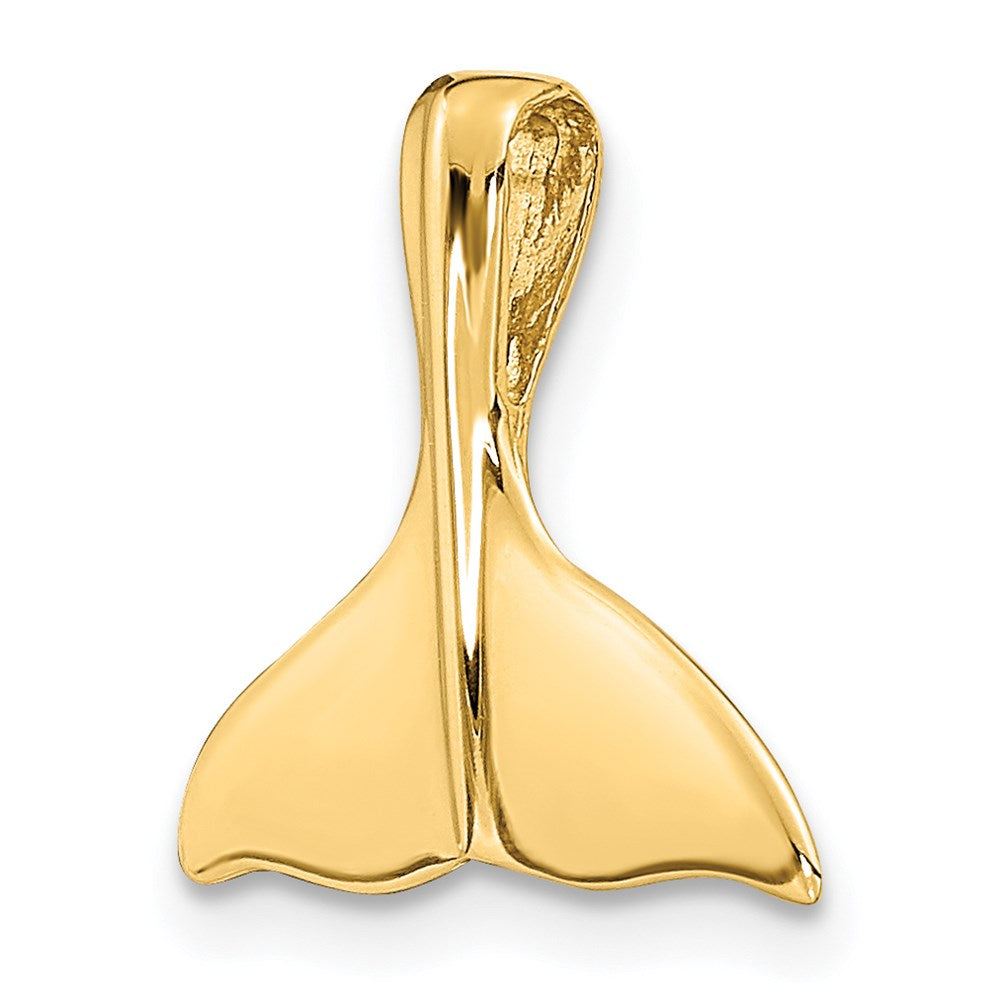 14k 3-D Polished Whale Tail Chain Slide