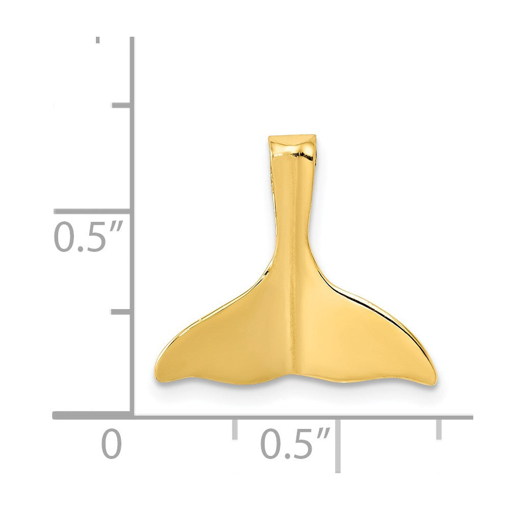 14k 3-D Polished Whale Tail Chain Slide
