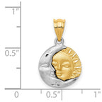 14k Two-tone Sun and Moon Charm