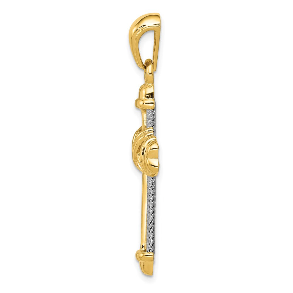 14k Two-tone Fancy -X- Cross Pendant