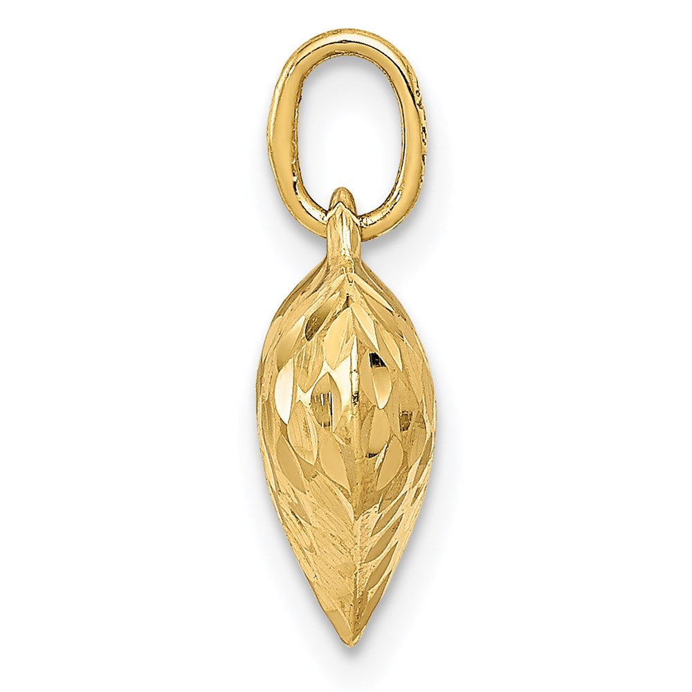 14K Polished and Textured 3-D Puffed Heart Pendant