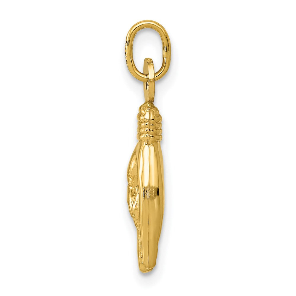 14K 3-D Rock On Sign Charm