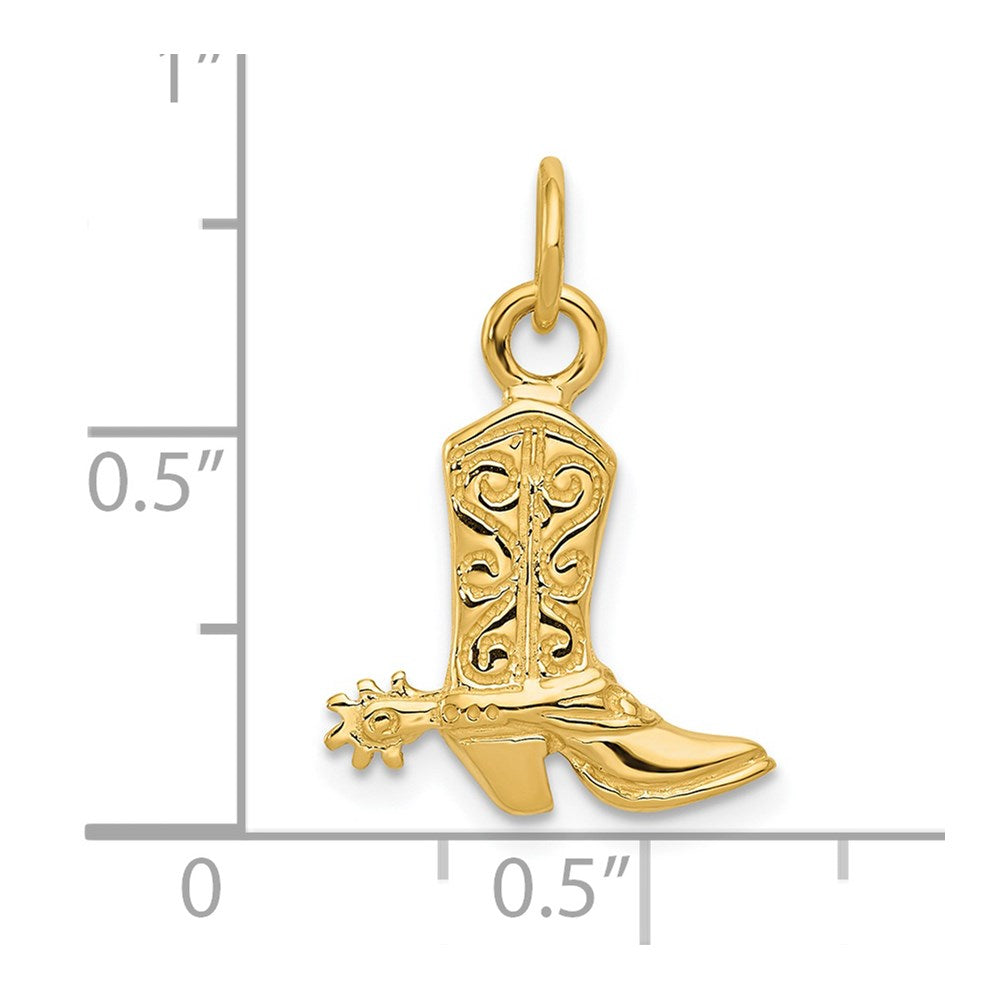 14k 3-D Cowboy Boot with Spur Pendant