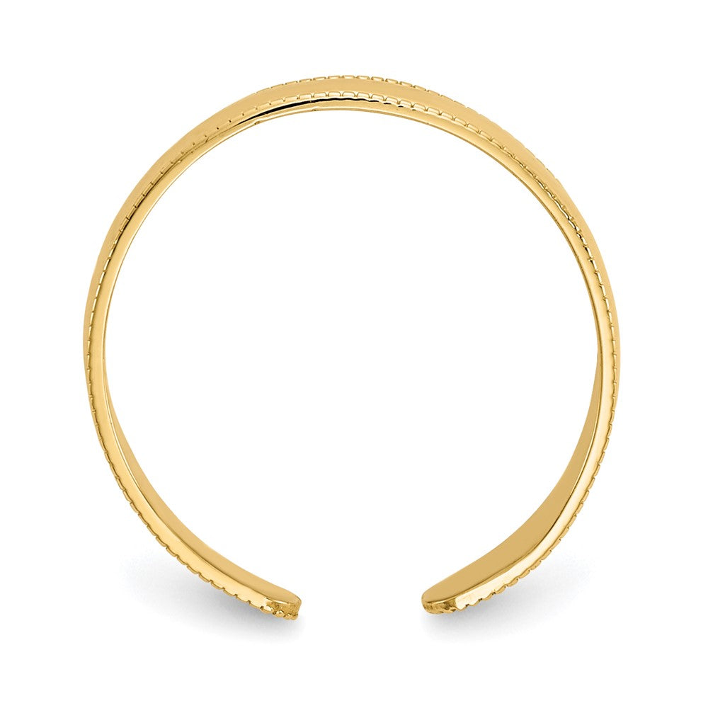 14K Adjustable 3mm Milgrain Band Toe Ring