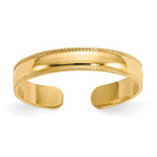 14K Adjustable 3mm Milgrain Band Toe Ring