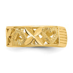 14k Diamond-cut X-and-Heart Toe Ring