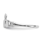 14k White Gold Ladies Claddagh Ring