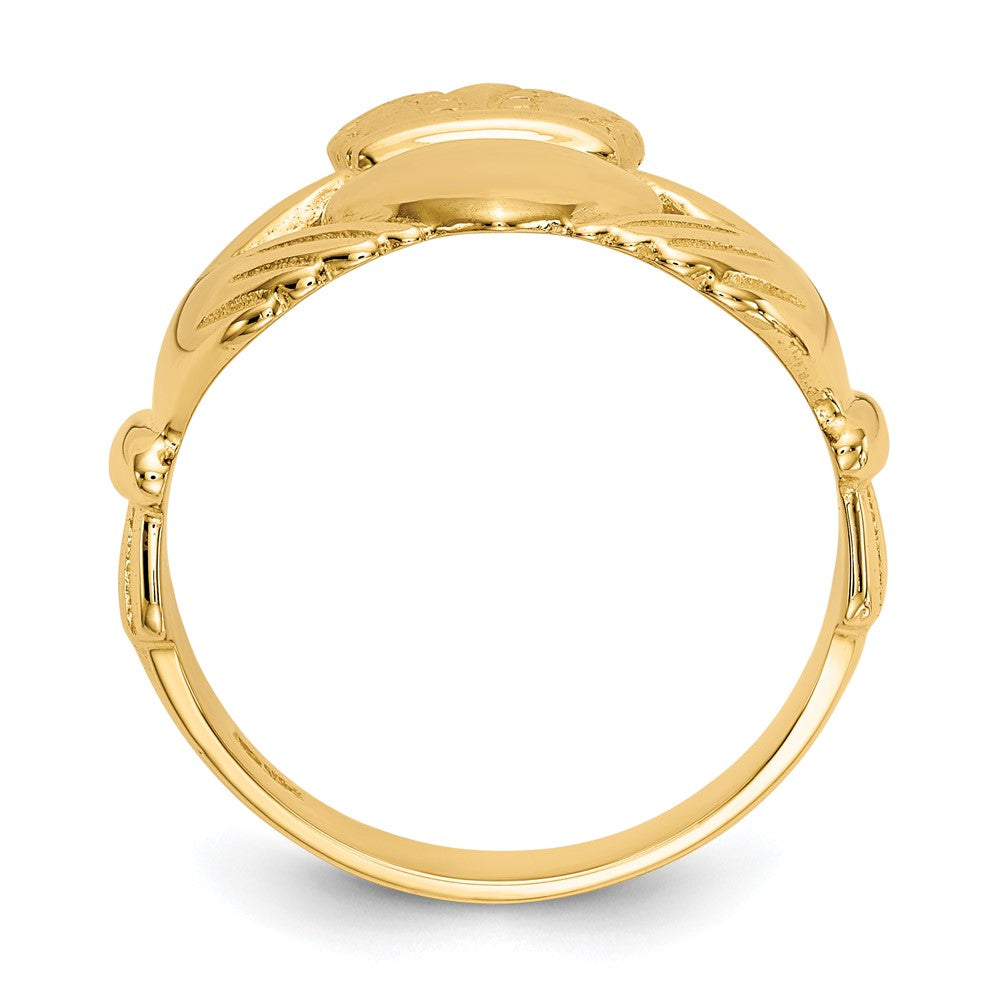 14k Mens Polished Claddagh Ring