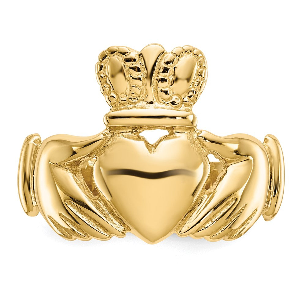 14k Mens Polished Claddagh Ring