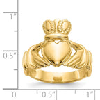 14k Mens Polished Claddagh Ring