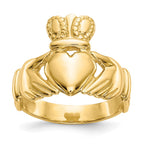 14k Mens Polished Claddagh Ring