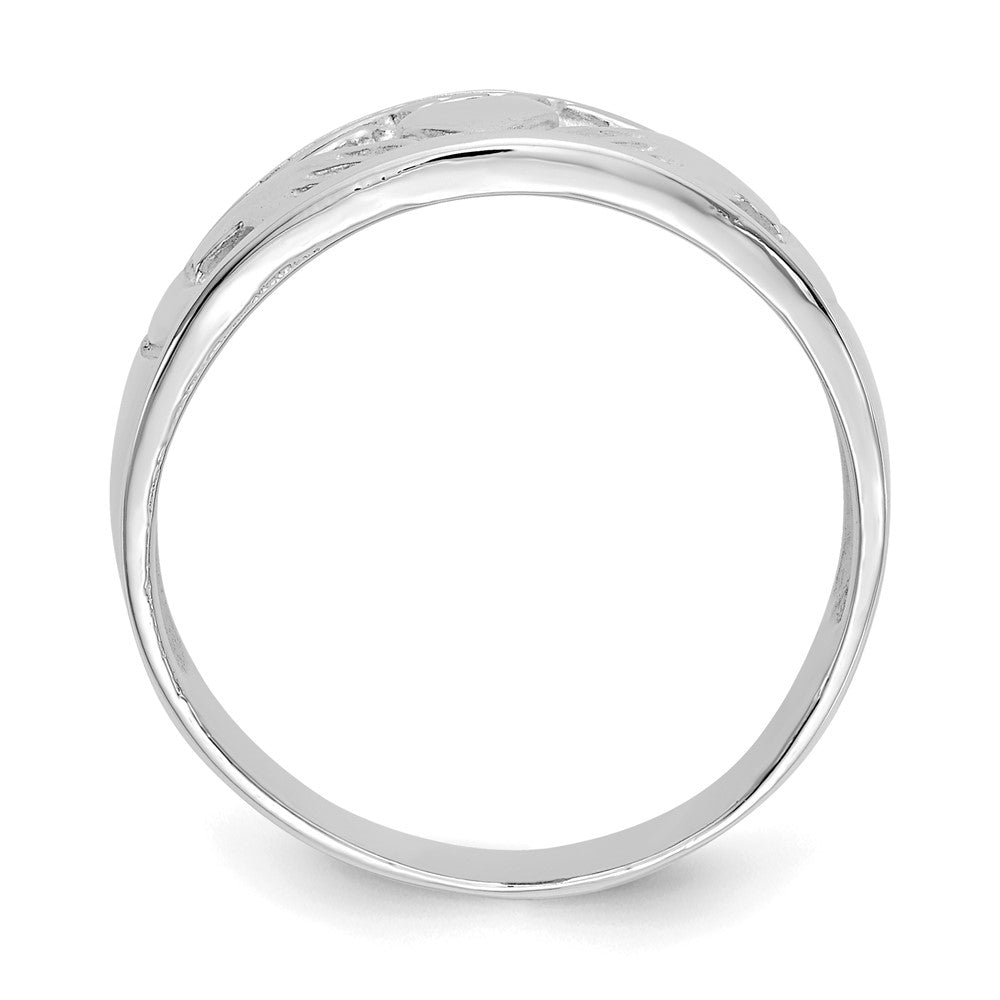 14k White Gold Ladies Polished Claddagh Band