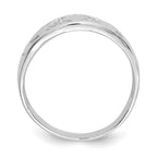 14k White Gold Ladies Polished Claddagh Band