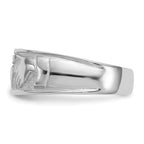 14k White Gold Ladies Polished Claddagh Band