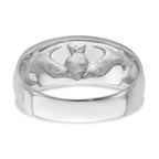 14k White Gold Ladies Polished Claddagh Band