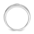 14k White Gold Mens Polished Claddagh Band