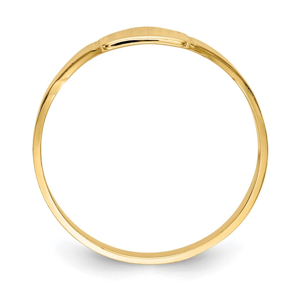 14k Polished 6.5x6.5mm Closed Back Childs Square Signet Ring