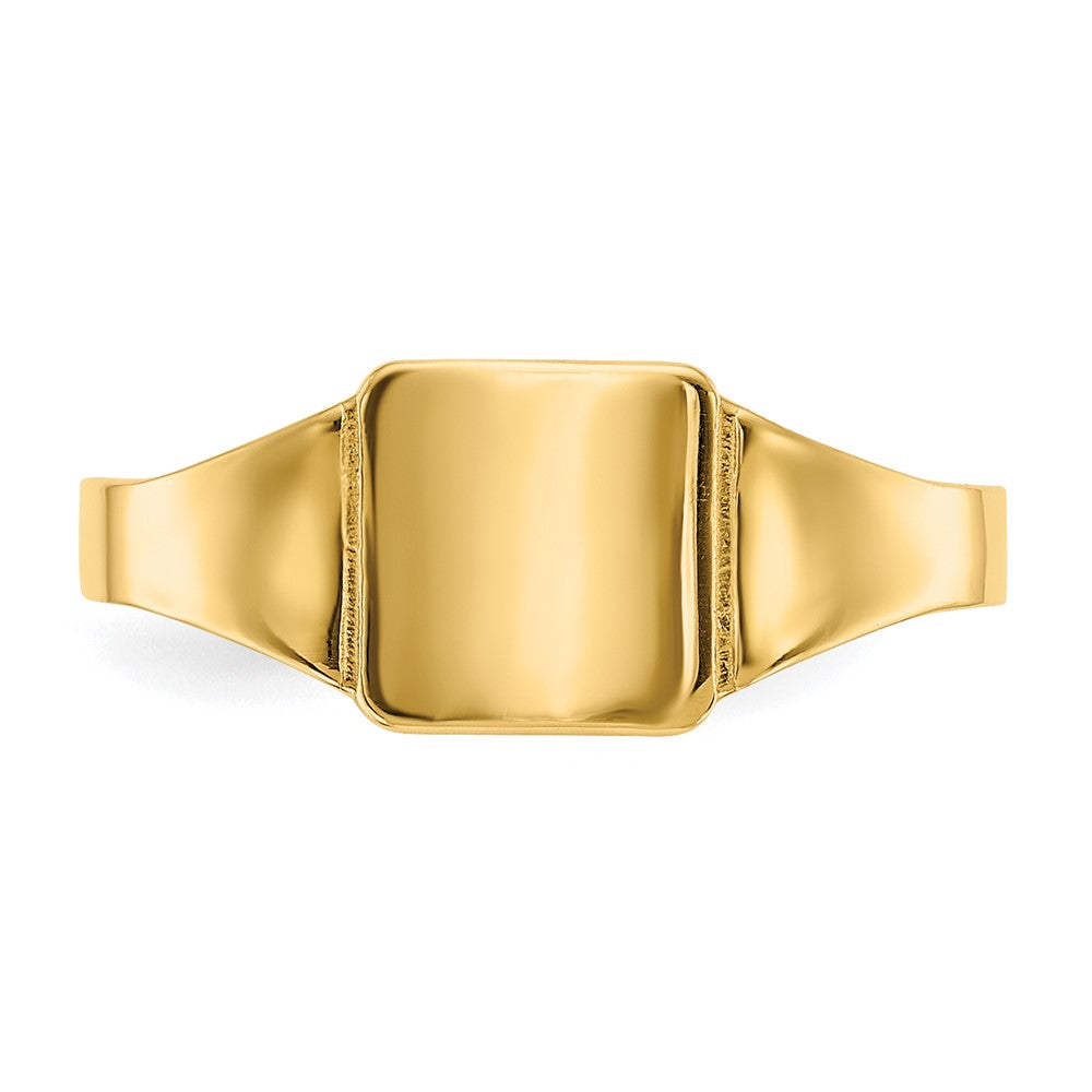 14k Polished 6.5x6.5mm Closed Back Childs Square Signet Ring