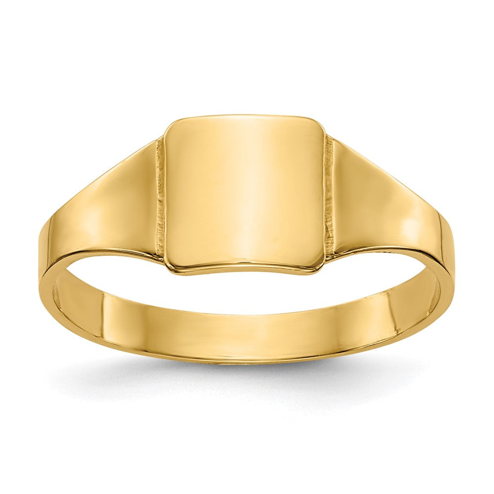 14k Polished 6.5x6.5mm Closed Back Childs Square Signet Ring