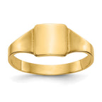 14k Polished 6.5x6.5mm Closed Back Childs Square Signet Ring