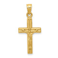 14K Hollow Crucifix Reversible to Cross Pendant