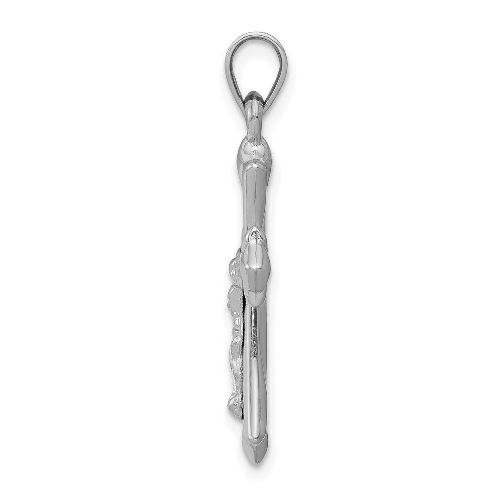 14K White Gold Crucifix Reversible to Cross Pendant