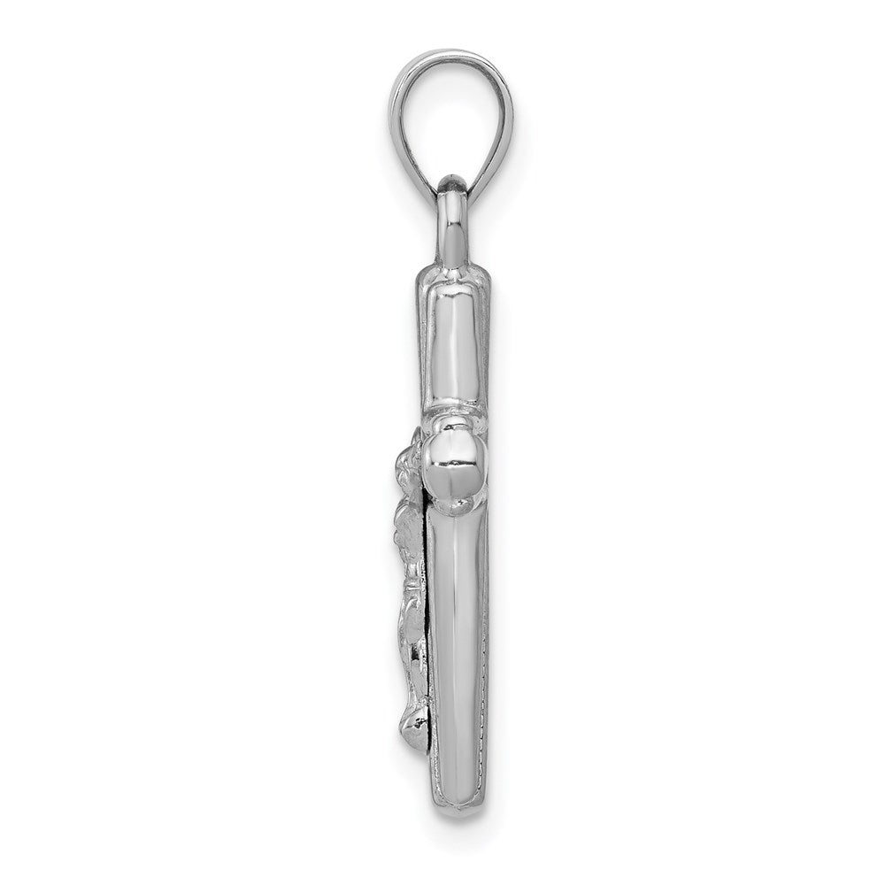 14K White Gold Crucifix Reversible to Cross Pendant