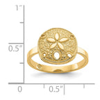 14k Polished Sand Dollar Ring