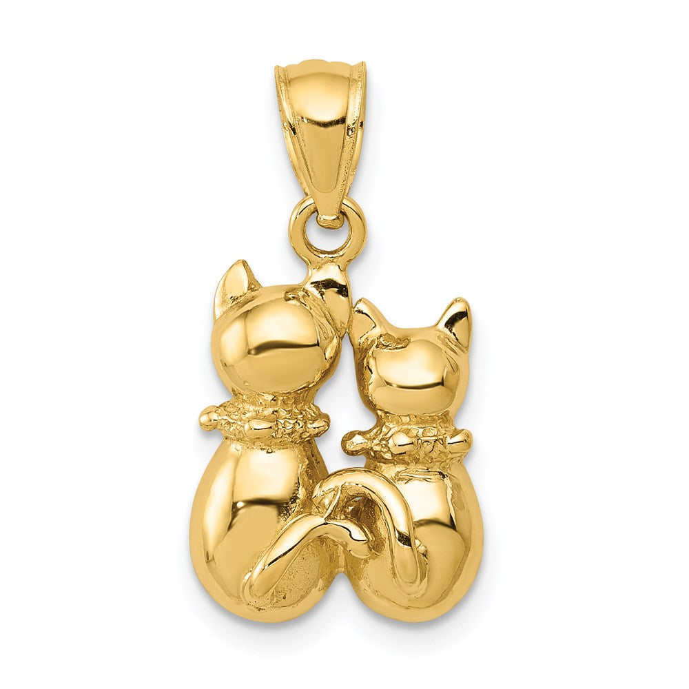 14K Big and Little Cats Pendant