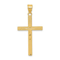 14K Diamond-cut Latin Cross Pendant
