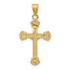 14K Two-tone Diamond-cut Crucifix Pendant