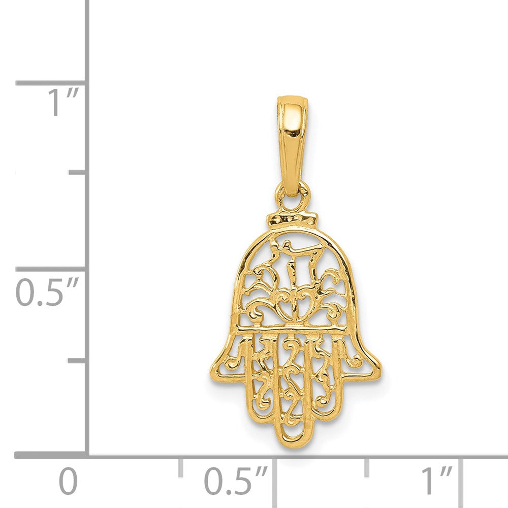 14k Filigree Chamseh Pendant